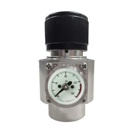 Interstate Pneumatics CO2 Cylinder Regulator - Solid Aluminum Body without Belt Clip 125 PSI (for CO2 Cylinders) WRCO2-NC